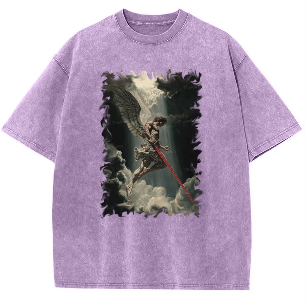 Angel Of Justice Snowflake Vintage Cotton T-Shirt