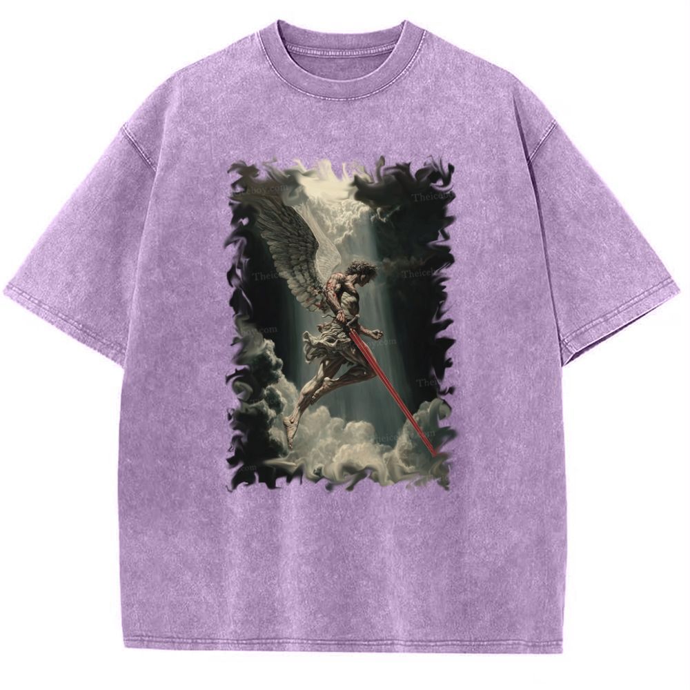 Angel Of Justice Snowflake Vintage Cotton T-Shirt