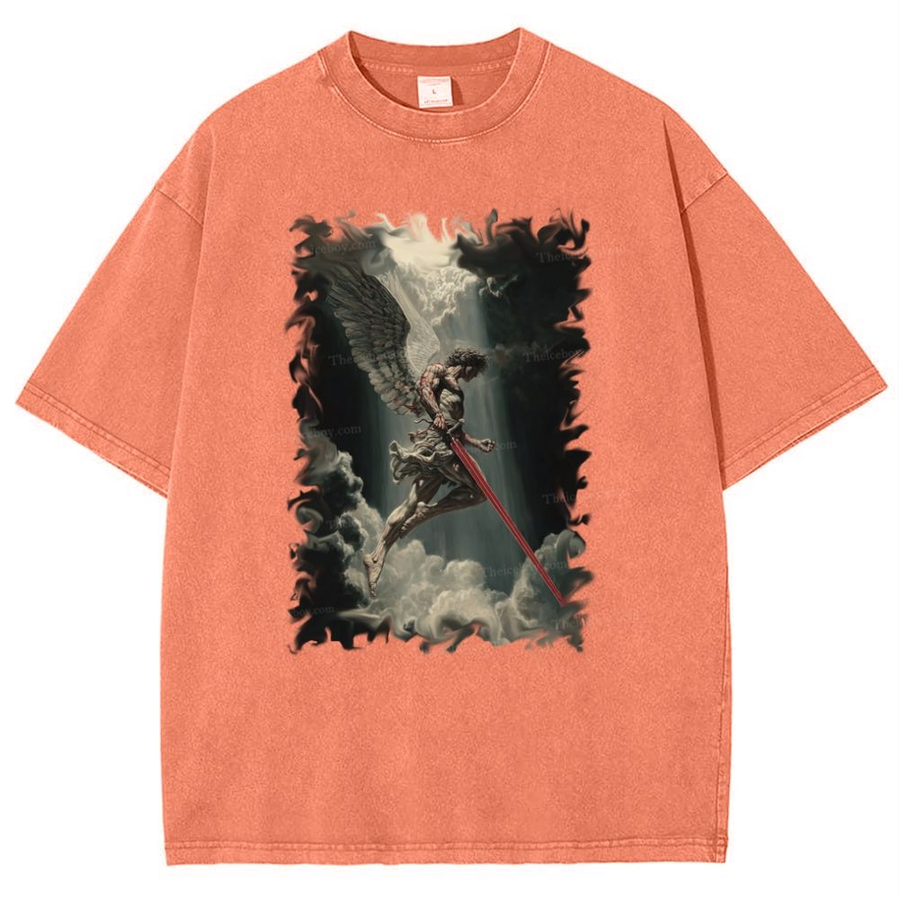 Angel Of Justice Snowflake Vintage Cotton T-Shirt