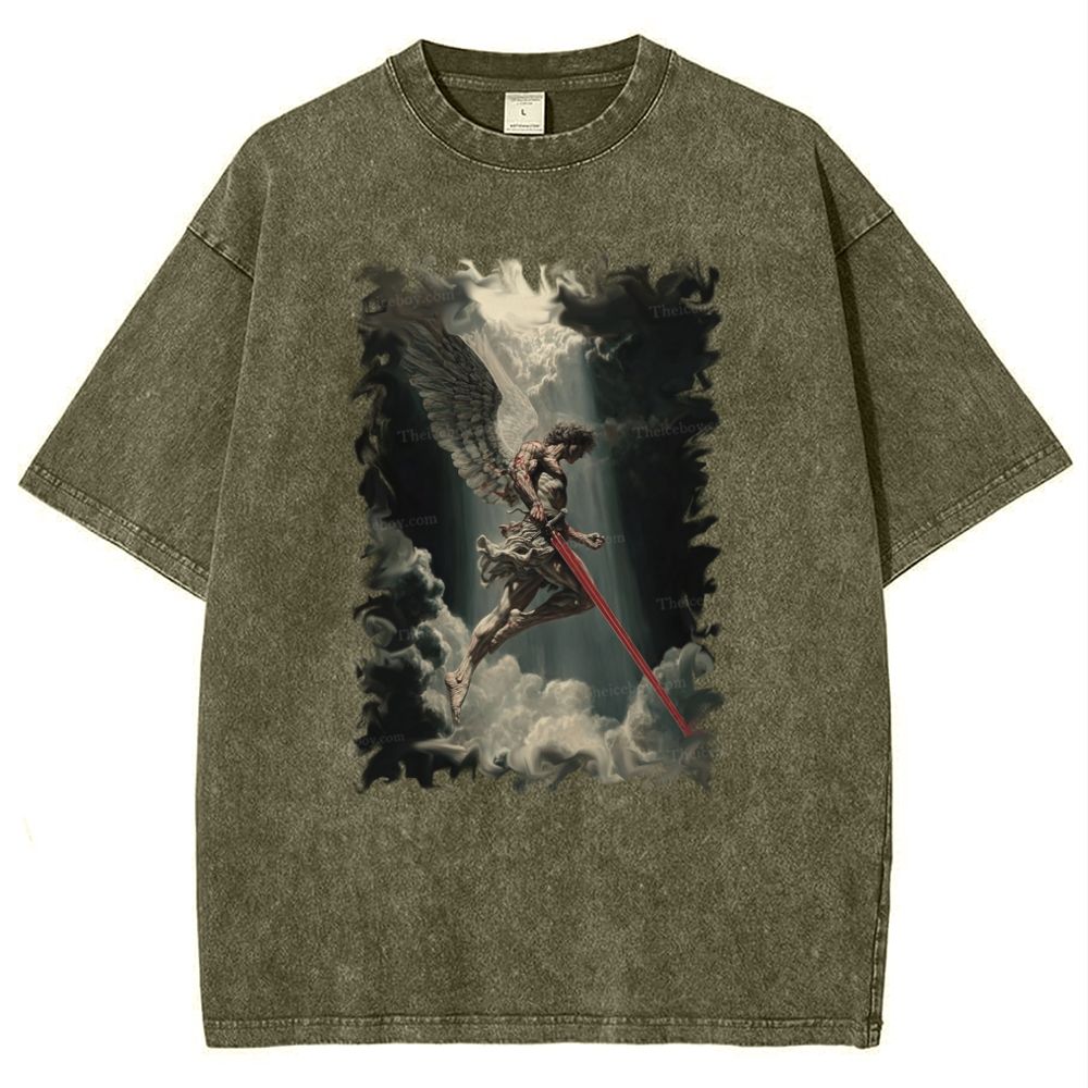 Angel Of Justice Snowflake Vintage Cotton T-Shirt
