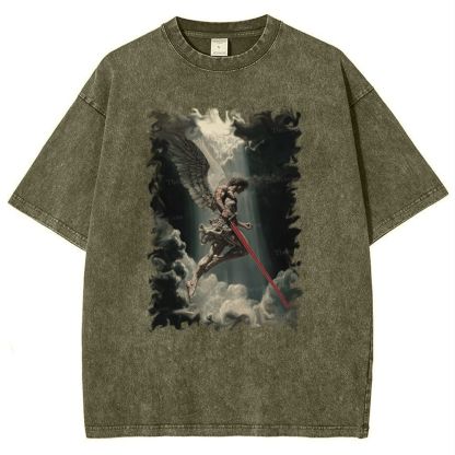 Angel Of Justice Snowflake Vintage Cotton T-Shirt