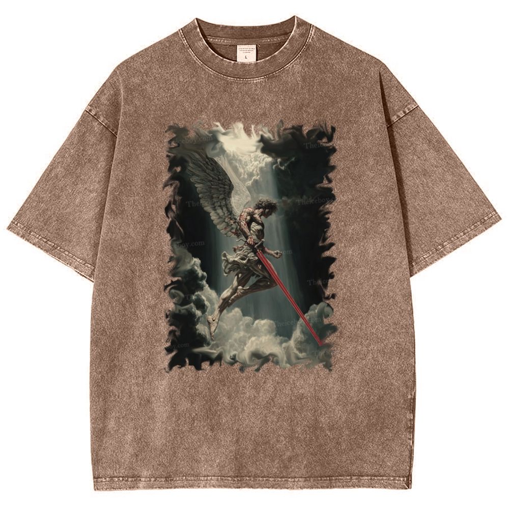 Angel Of Justice Snowflake Vintage Cotton T-Shirt