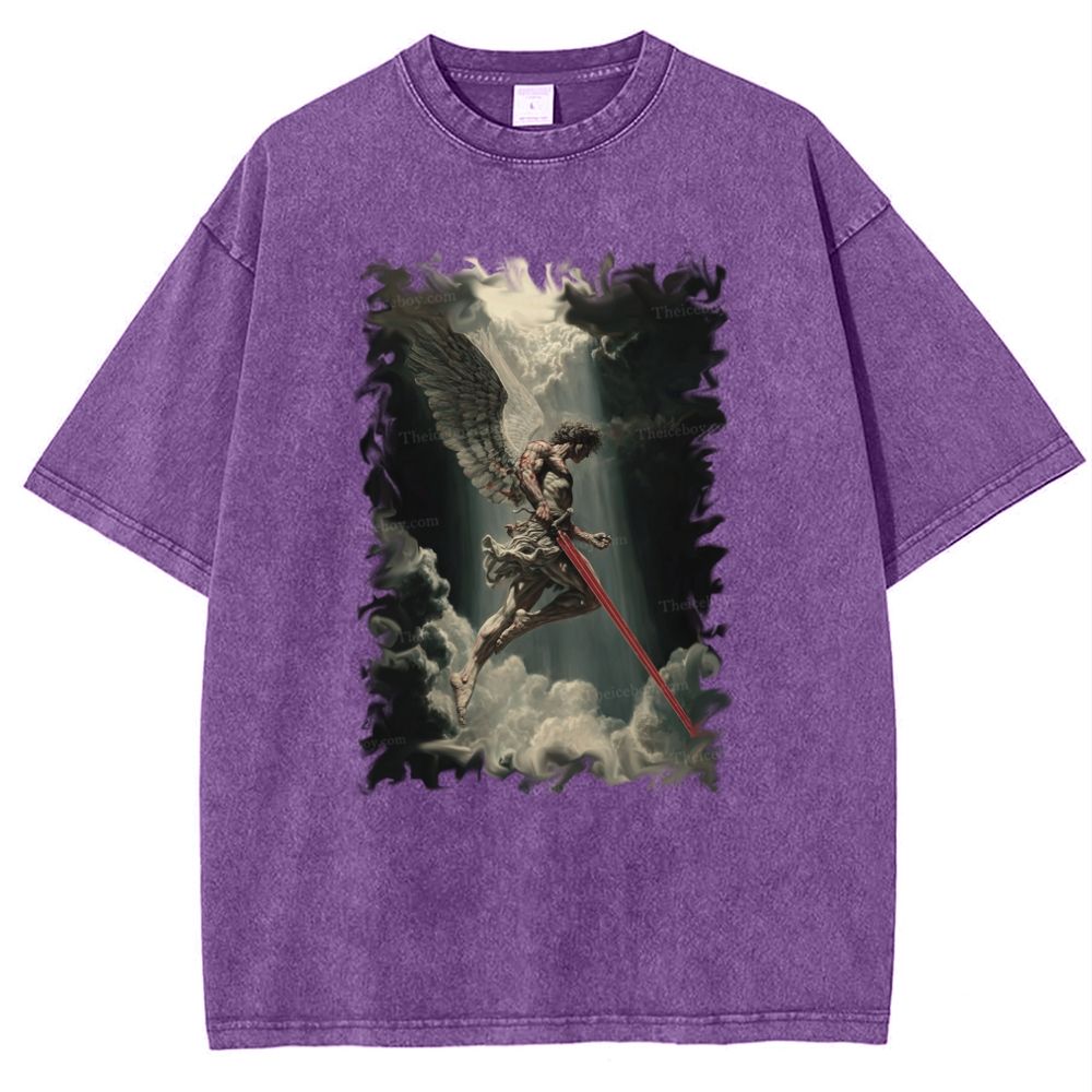 Angel Of Justice Snowflake Vintage Cotton T-Shirt