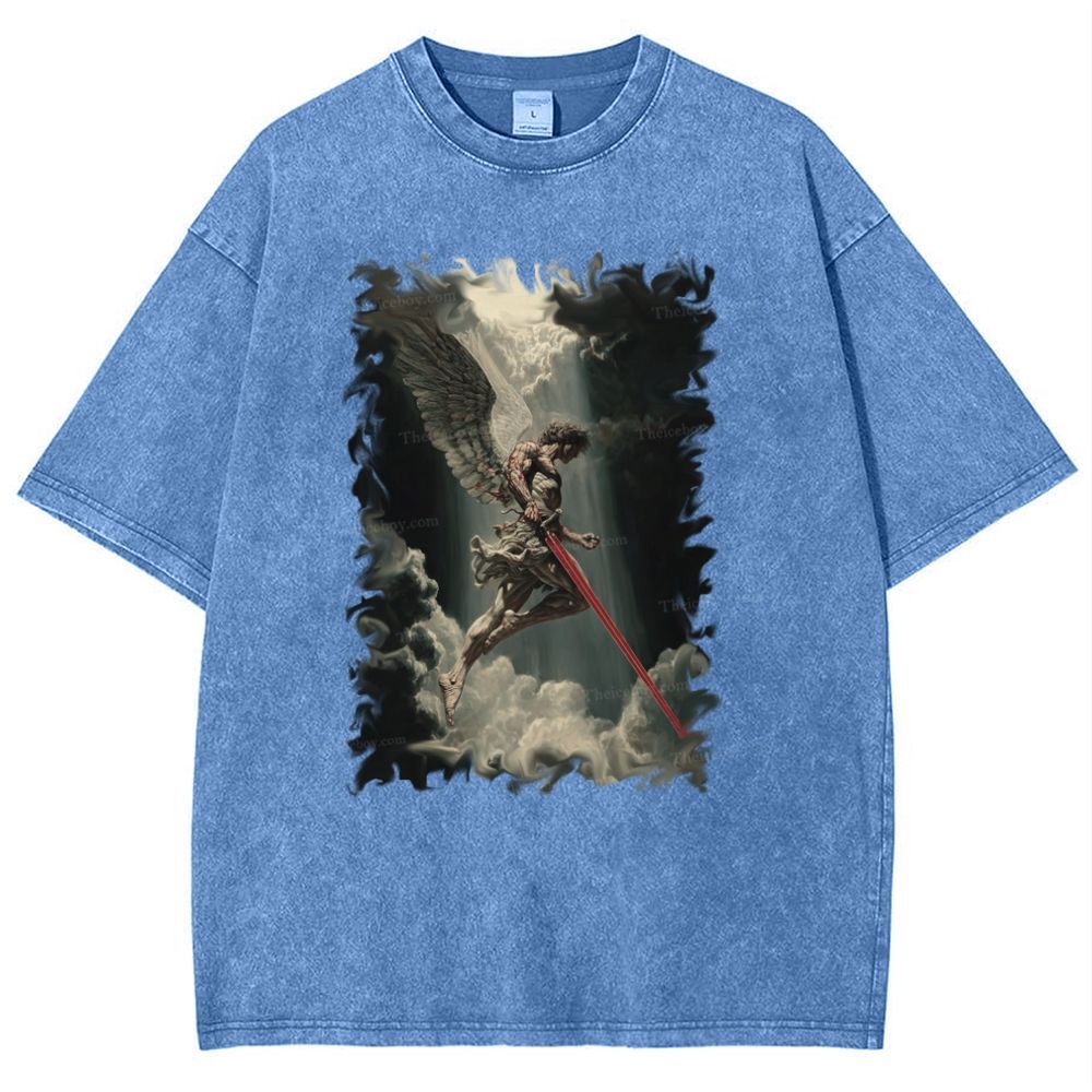 Angel Of Justice Snowflake Vintage Cotton T-Shirt