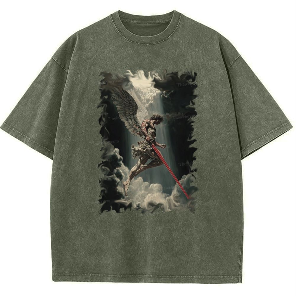 Angel Of Justice Snowflake Vintage Cotton T-Shirt