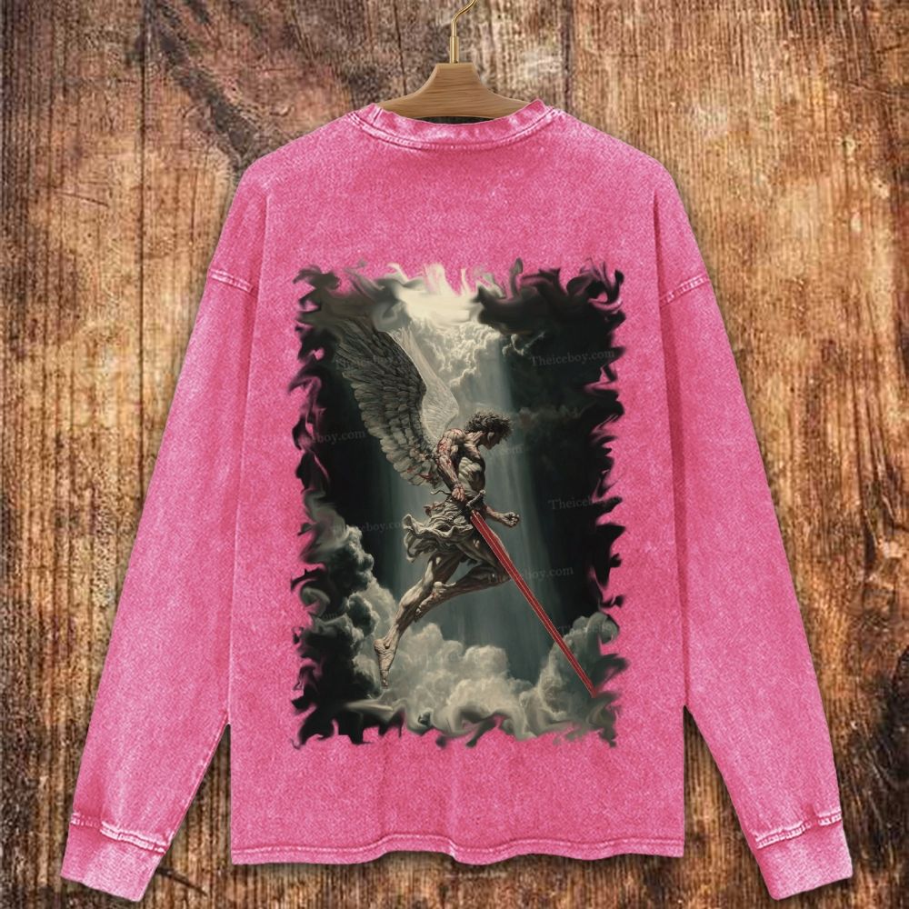 Angel Of Justice Christian Washed Sweatshirt