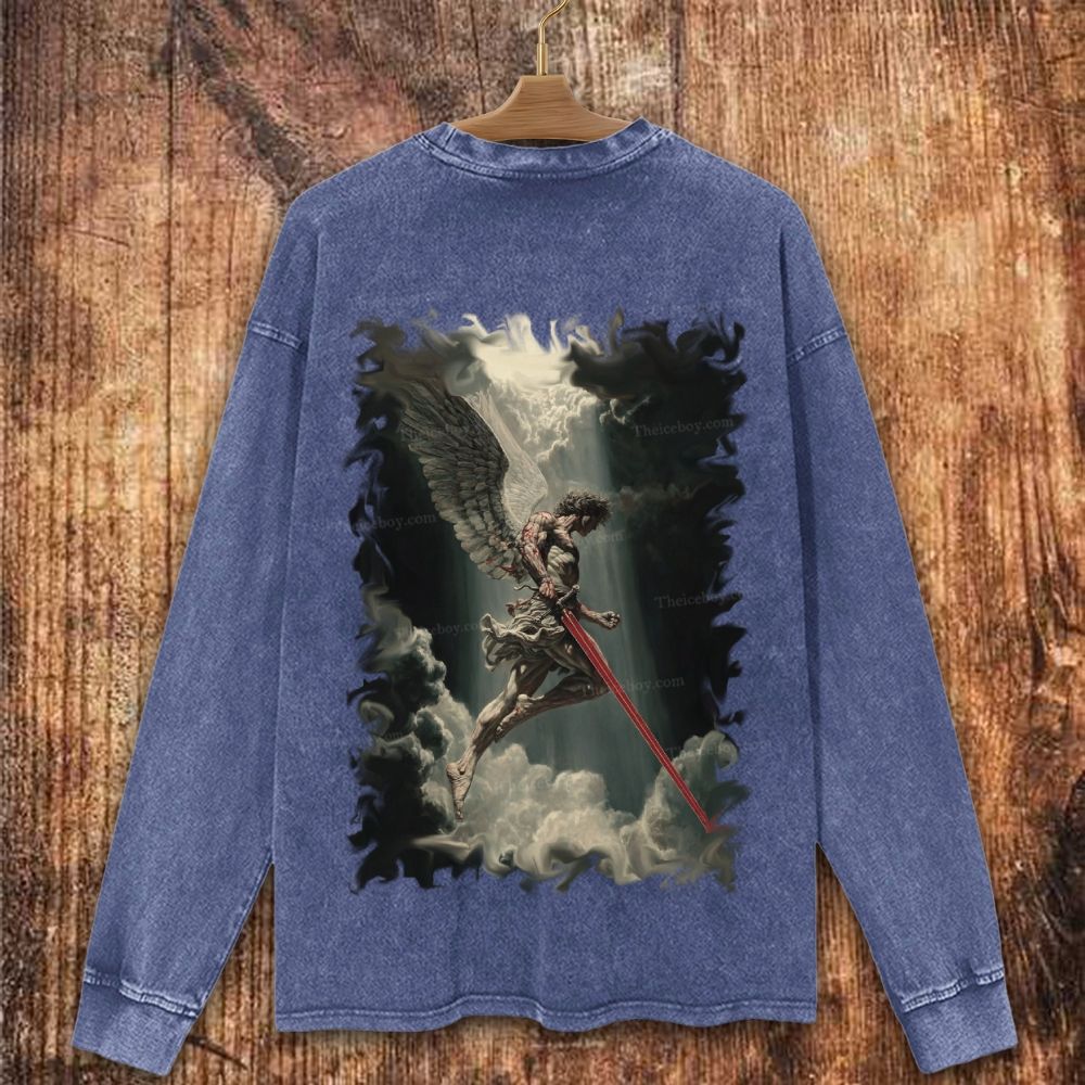 Angel Of Justice Christian Washed Sweatshirt