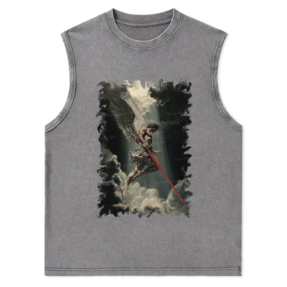 Angel Of Justice Christian Snowflake Washed Vest