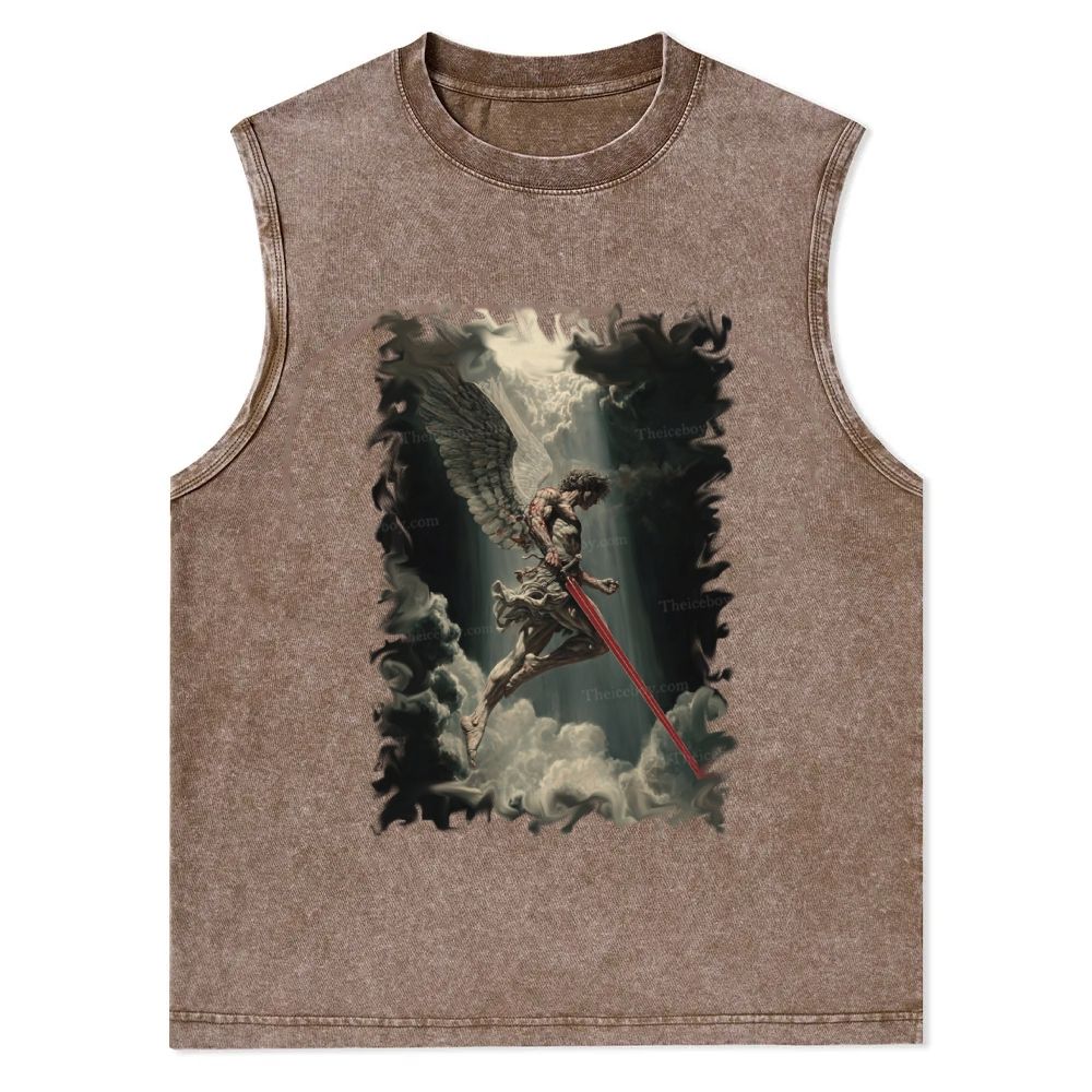 Angel Of Justice Christian Snowflake Washed Vest