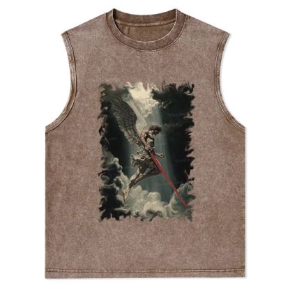 Angel Of Justice Christian Snowflake Washed Vest