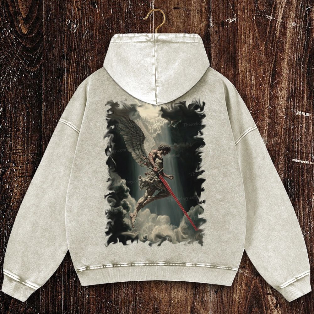 Angel Of Justice Christian Washed Hoodie