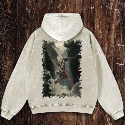 Angel Of Justice Christian Washed Hoodie