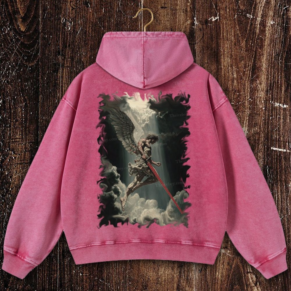 Angel Of Justice Christian Washed Hoodie