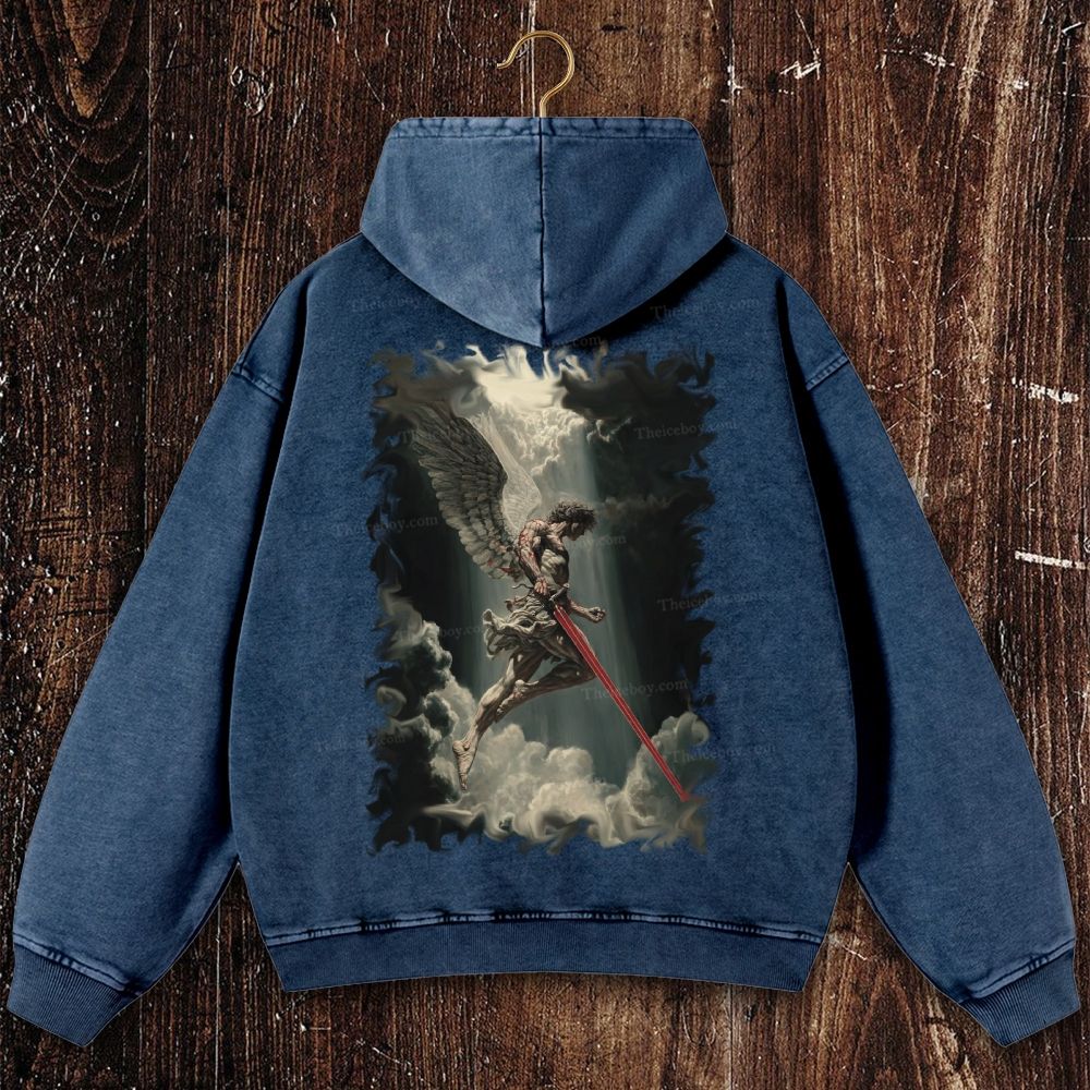 Angel Of Justice Christian Washed Hoodie