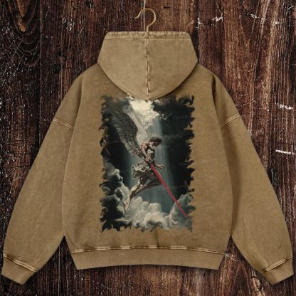 Angel Of Justice Christian Washed Hoodie