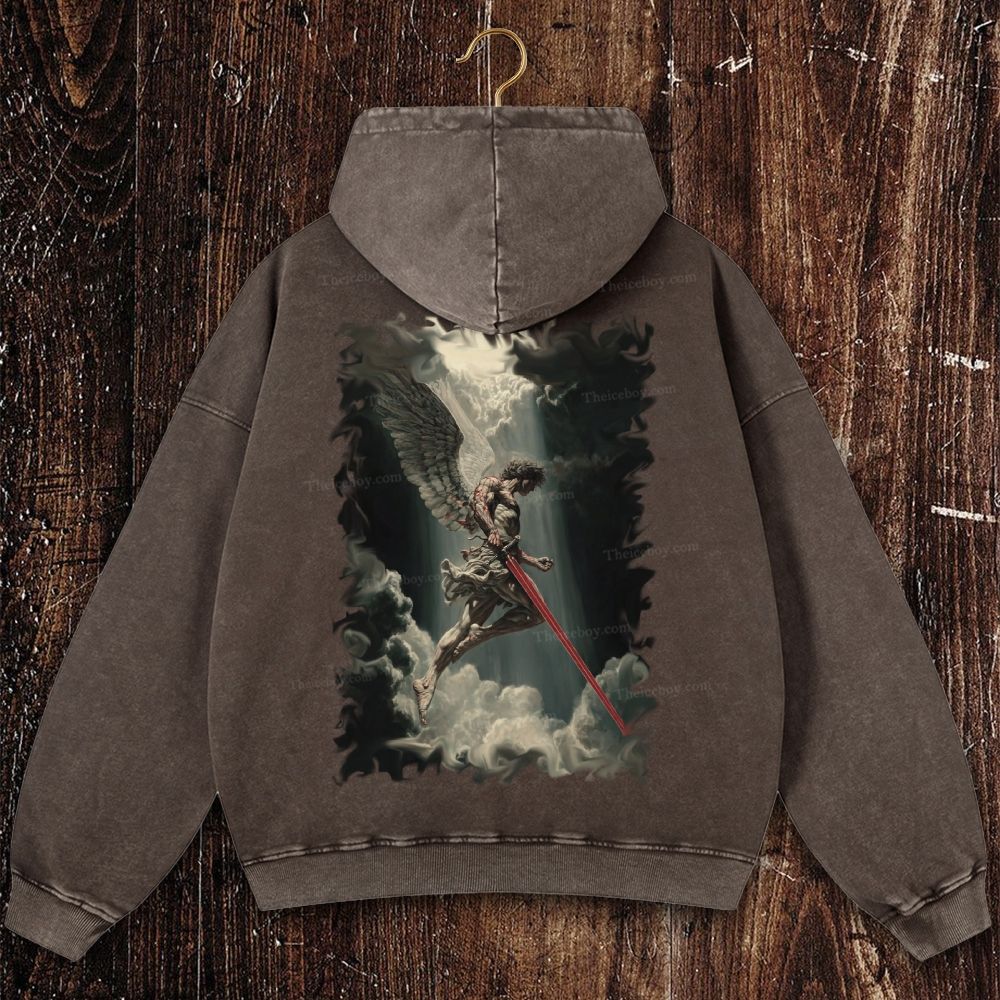 Angel Of Justice Christian Washed Hoodie