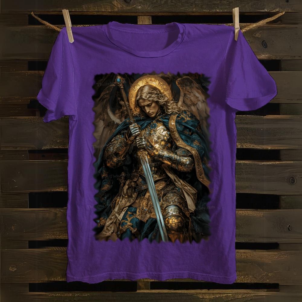 Archangel Michael, a warrior in armor Cotton T-shirt