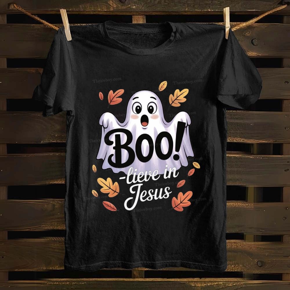 Boo! Lieve In Jesus Cotton T-shirt