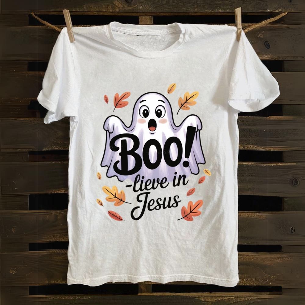 Boo! Lieve In Jesus Cotton T-shirt