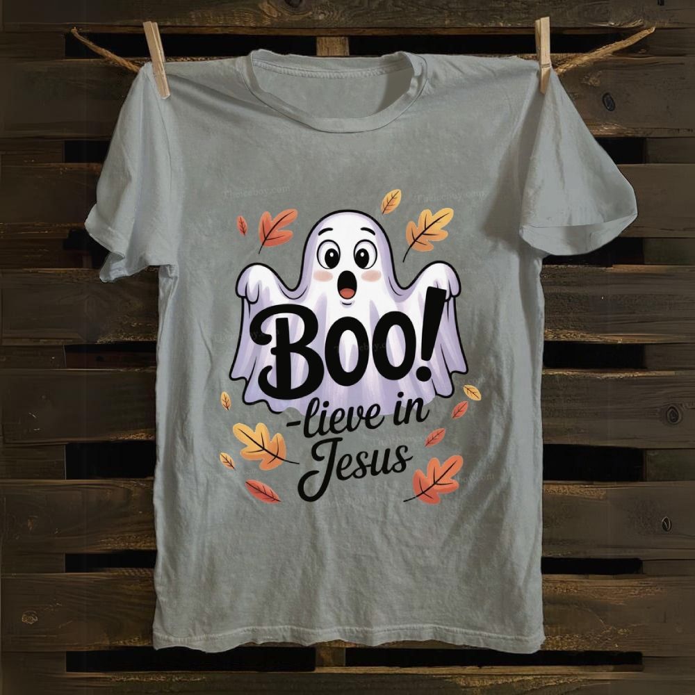 Boo! Lieve In Jesus Cotton T-shirt