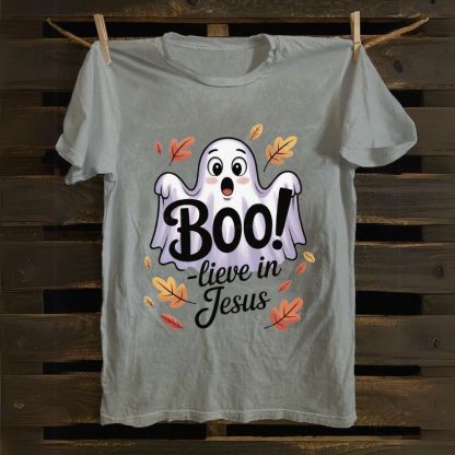 Boo! Lieve In Jesus Cotton T-shirt