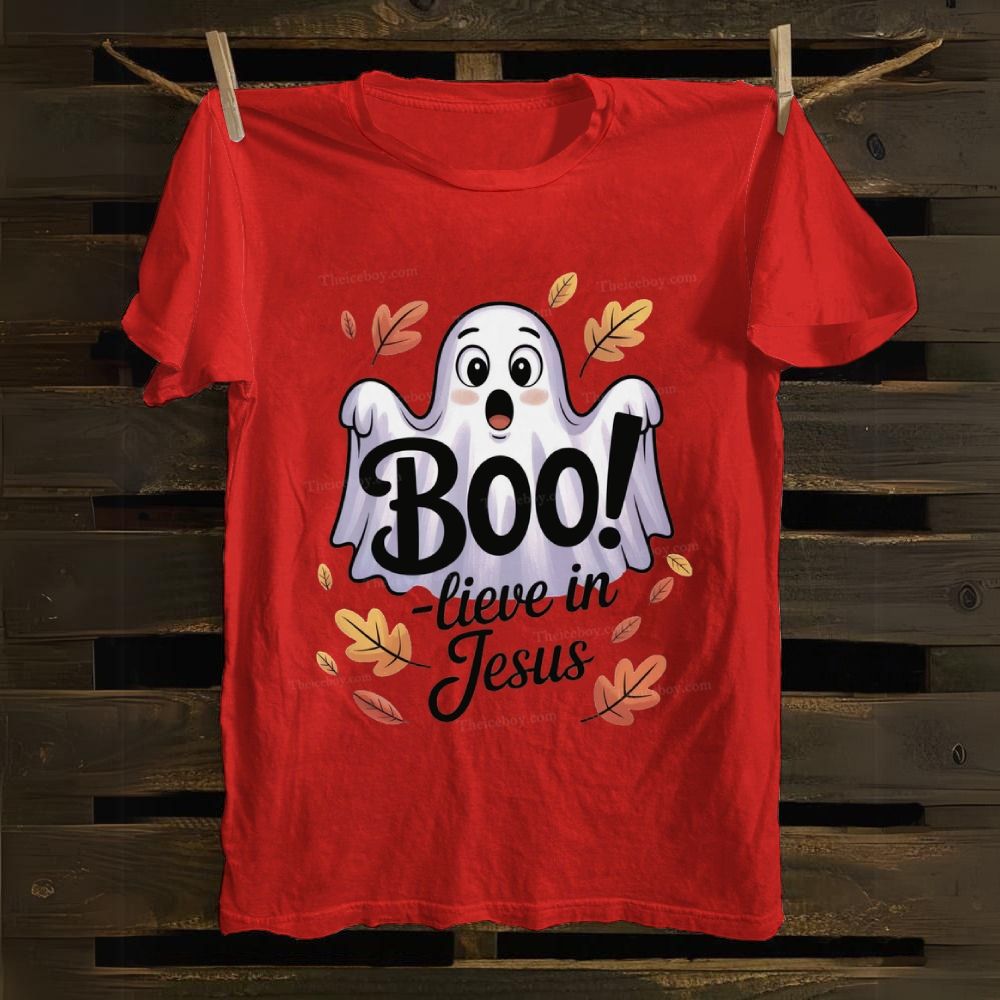Boo! Lieve In Jesus Cotton T-shirt