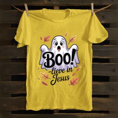 Boo! Lieve In Jesus Cotton T-shirt