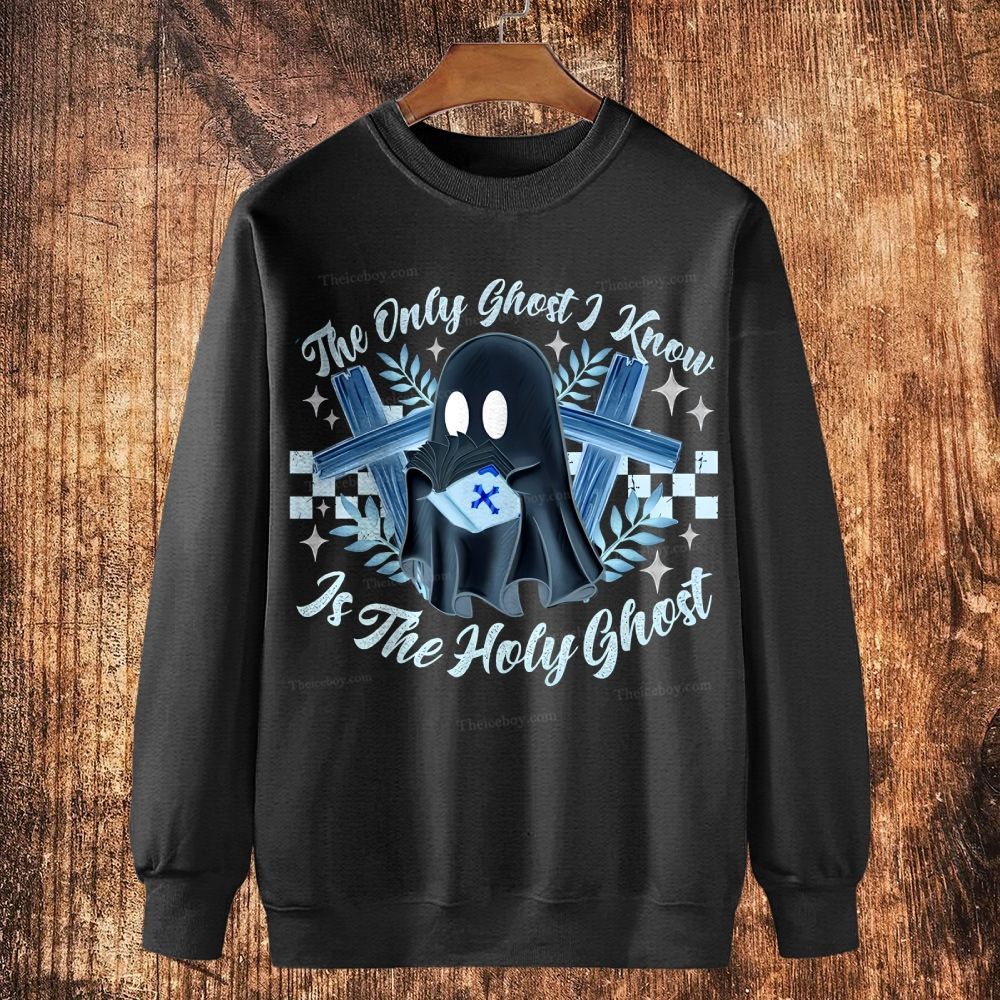 The Only Ghost Know Is The Holy Ghost Cotton Crewneck Sweatshirt