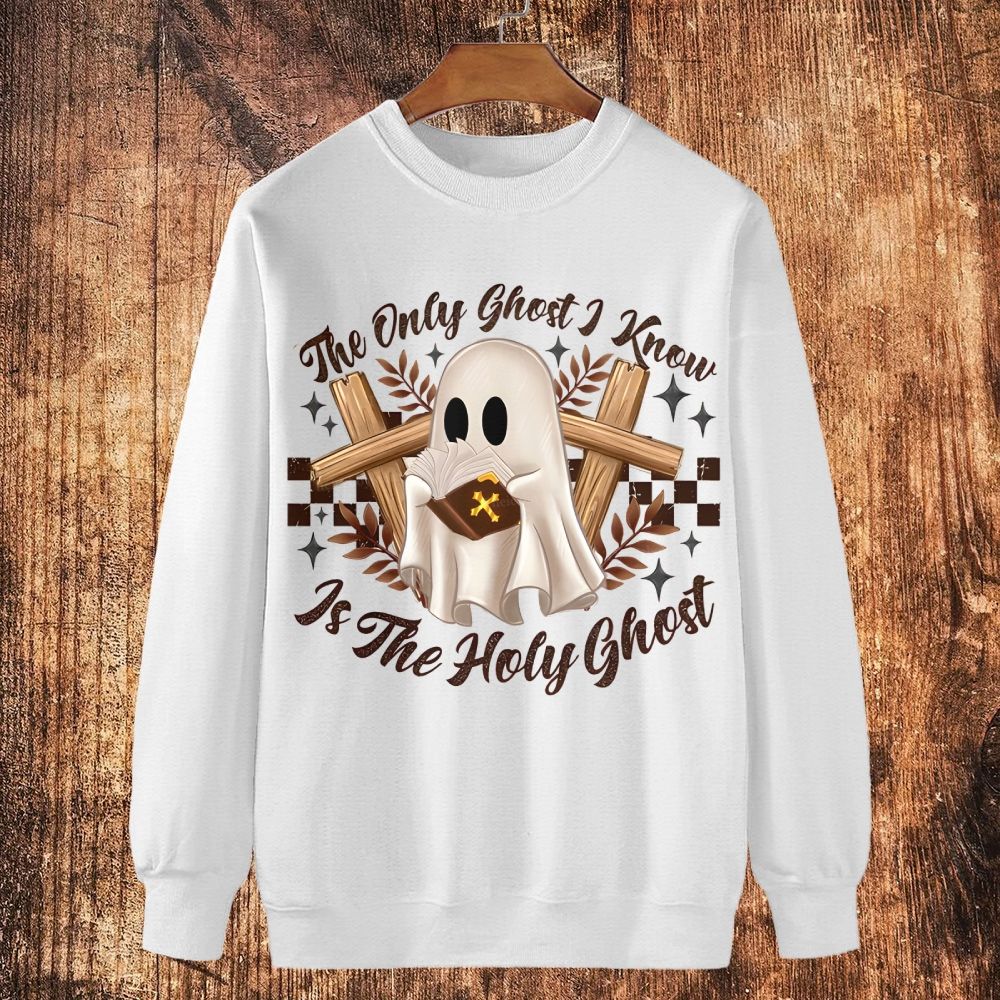 The Only Ghost Know Is The Holy Ghost Cotton Crewneck Sweatshirt