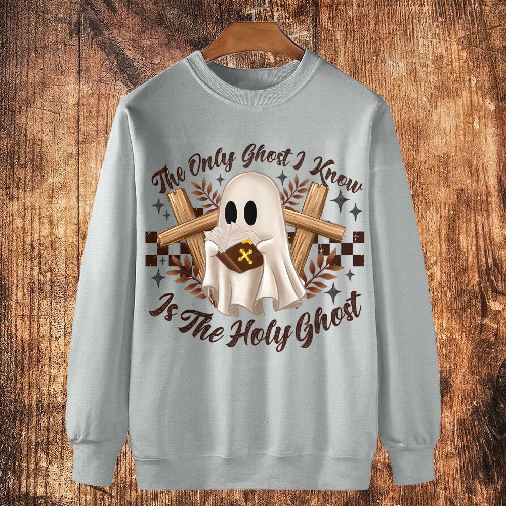 The Only Ghost Know Is The Holy Ghost Cotton Crewneck Sweatshirt