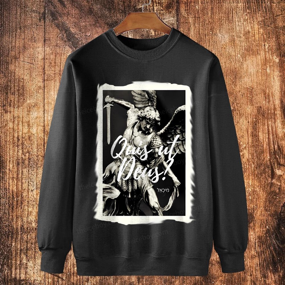 Saint Michael St Michael the Archangel Cotton Crewneck Sweatshirt