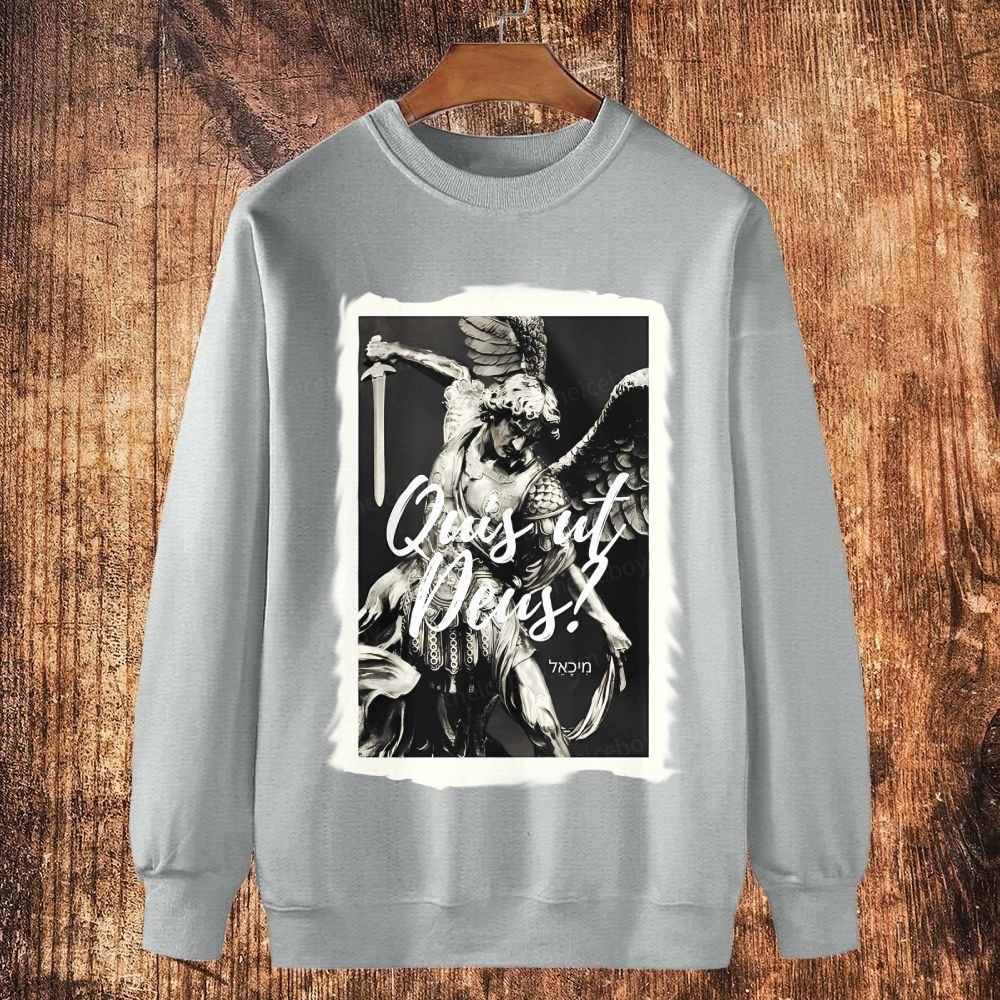 Saint Michael St Michael the Archangel Cotton Crewneck Sweatshirt