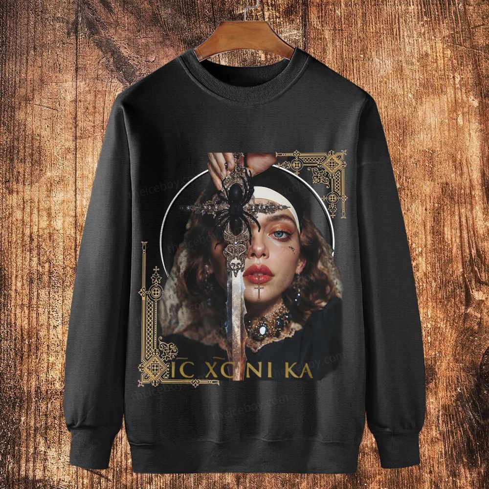 Nuns Christian Art Cotton Crewneck Sweatshirt