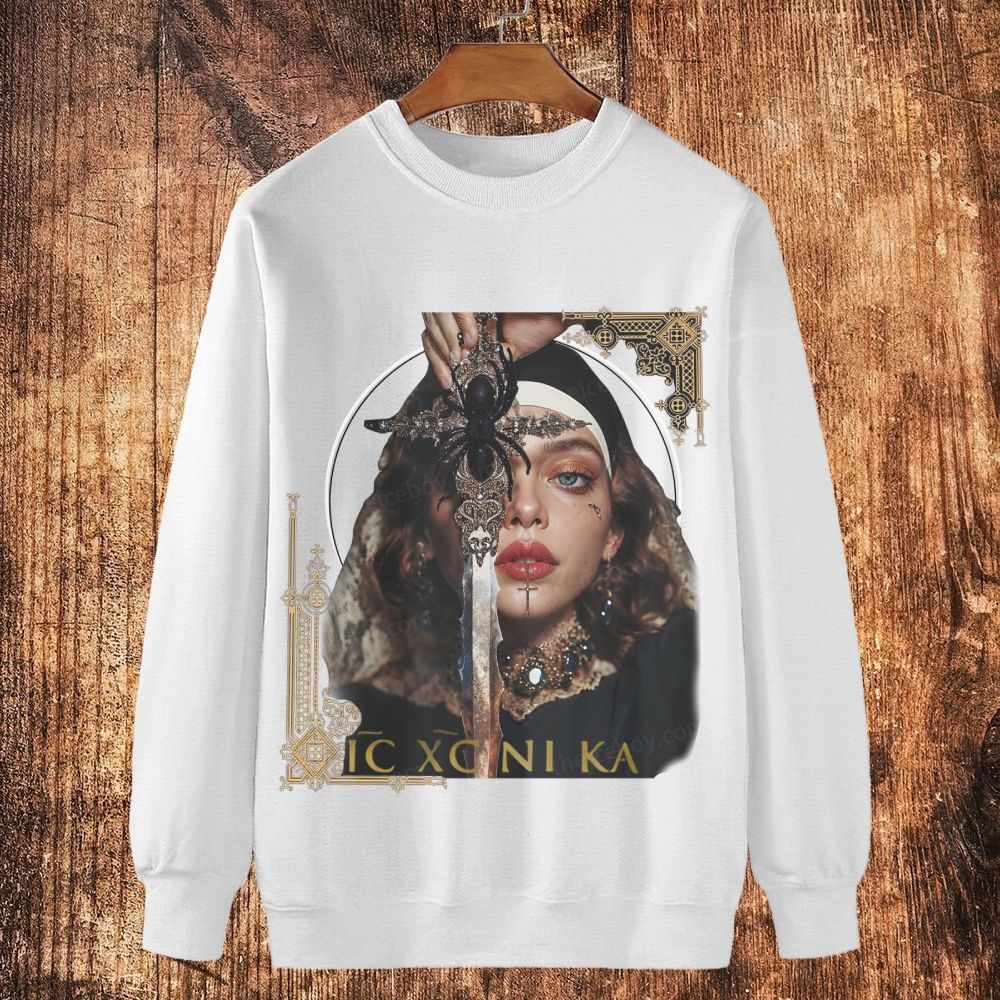 Nuns Christian Art Cotton Crewneck Sweatshirt