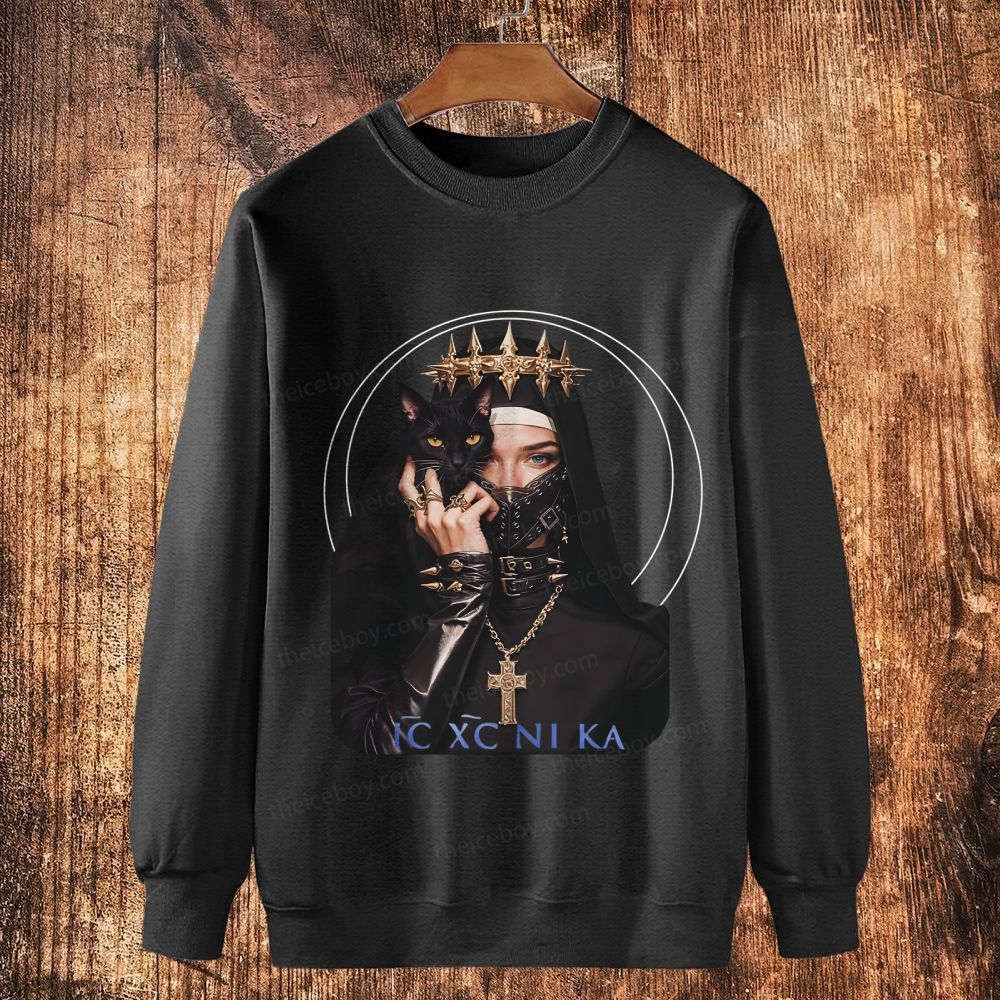 ICXCNIKA - Catholic devotees Cotton Crewneck Sweatshirt