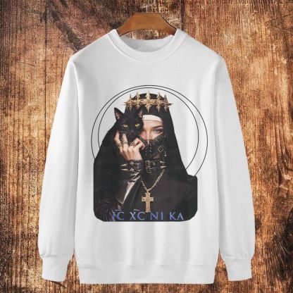 ICXCNIKA - Catholic devotees Cotton Crewneck Sweatshirt