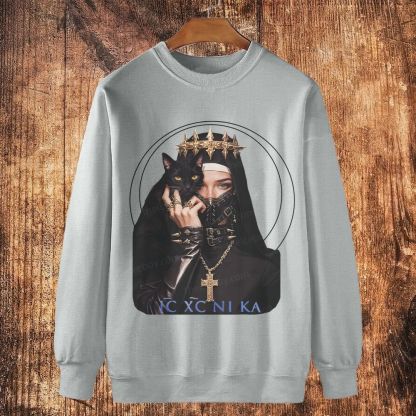 ICXCNIKA - Catholic devotees Cotton Crewneck Sweatshirt