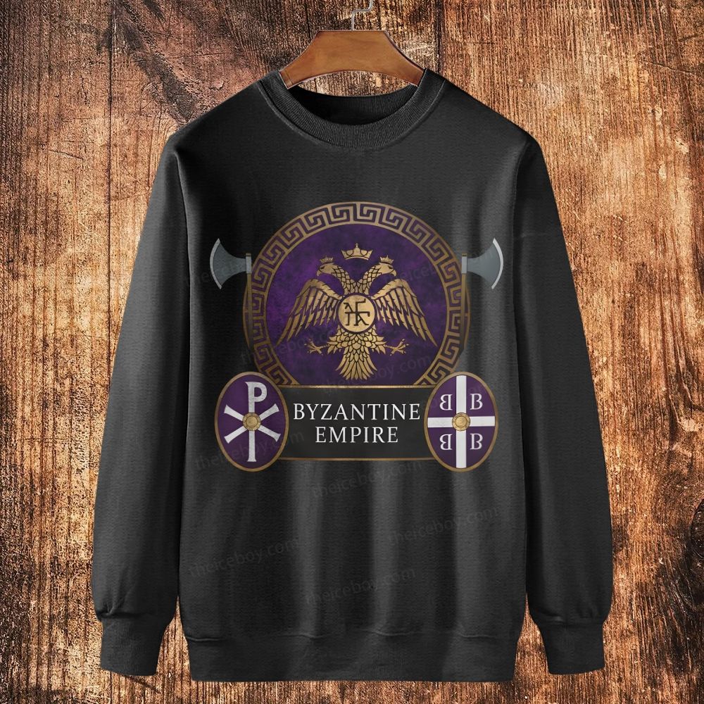 Imperial Byzantine Eagle Cotton Crewneck Sweatshirt