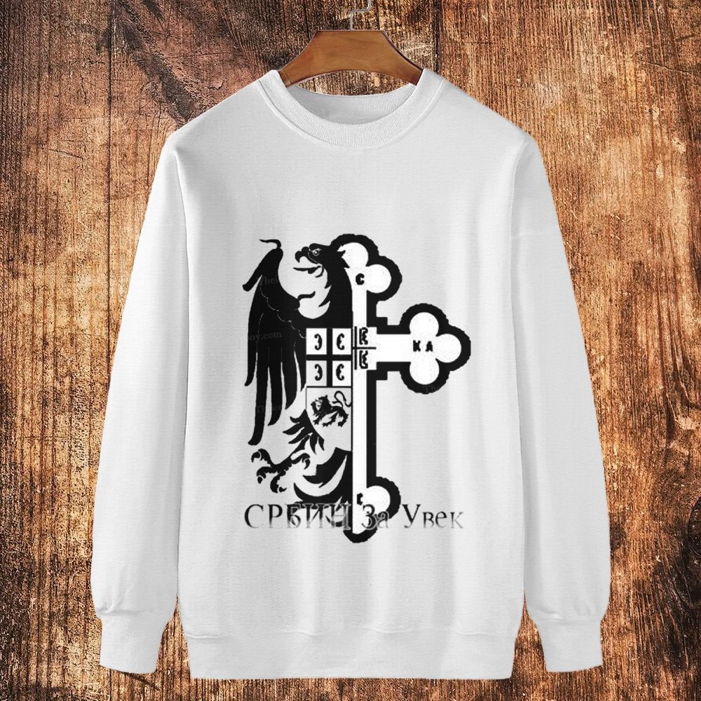 Orthodox Cross Eagle Cotton Crewneck Sweatshirt