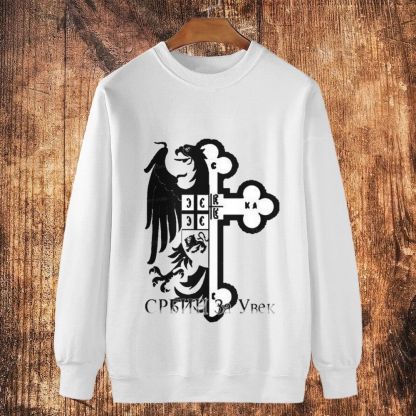 Orthodox Cross Eagle Cotton Crewneck Sweatshirt