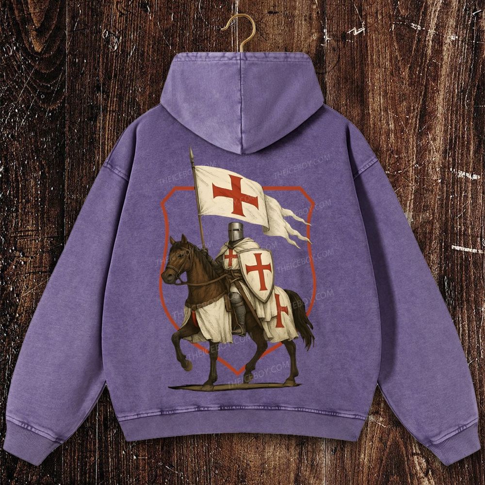 CRUSADER Poster Christian Washed Hoodie