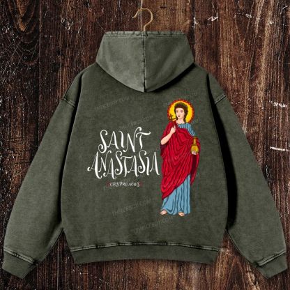 Saint Anastasia Christian Washed Hoodie