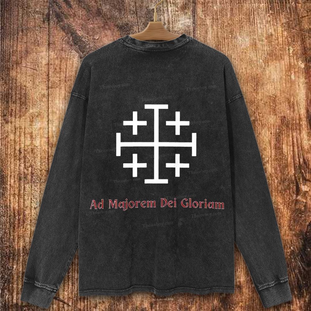 God Is With Us  Christian Washed Sweatshirt