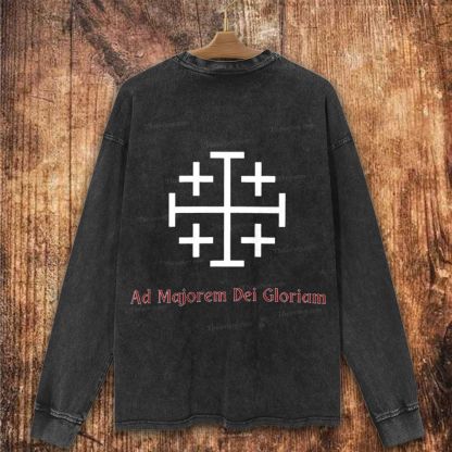 God Is With Us  Christian Washed Sweatshirt