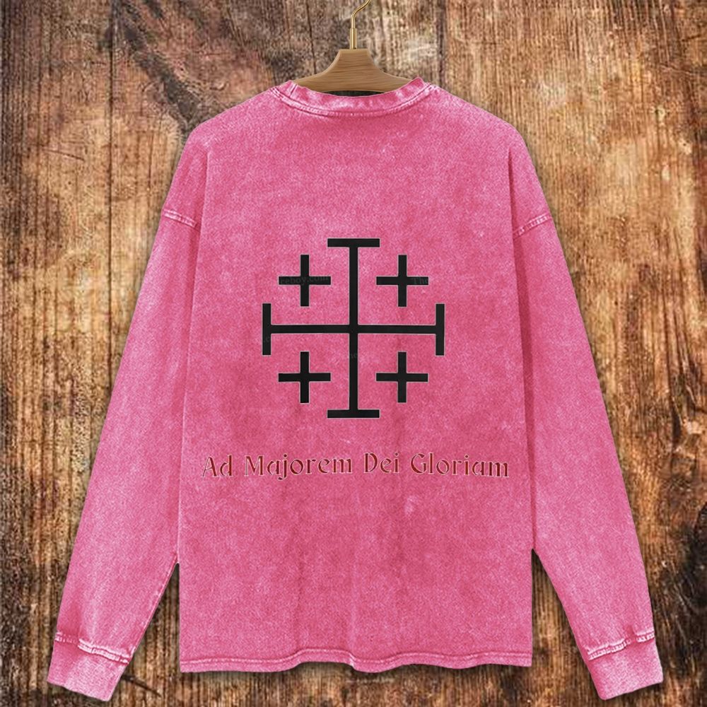 God Is With Us  Christian Washed Sweatshirt