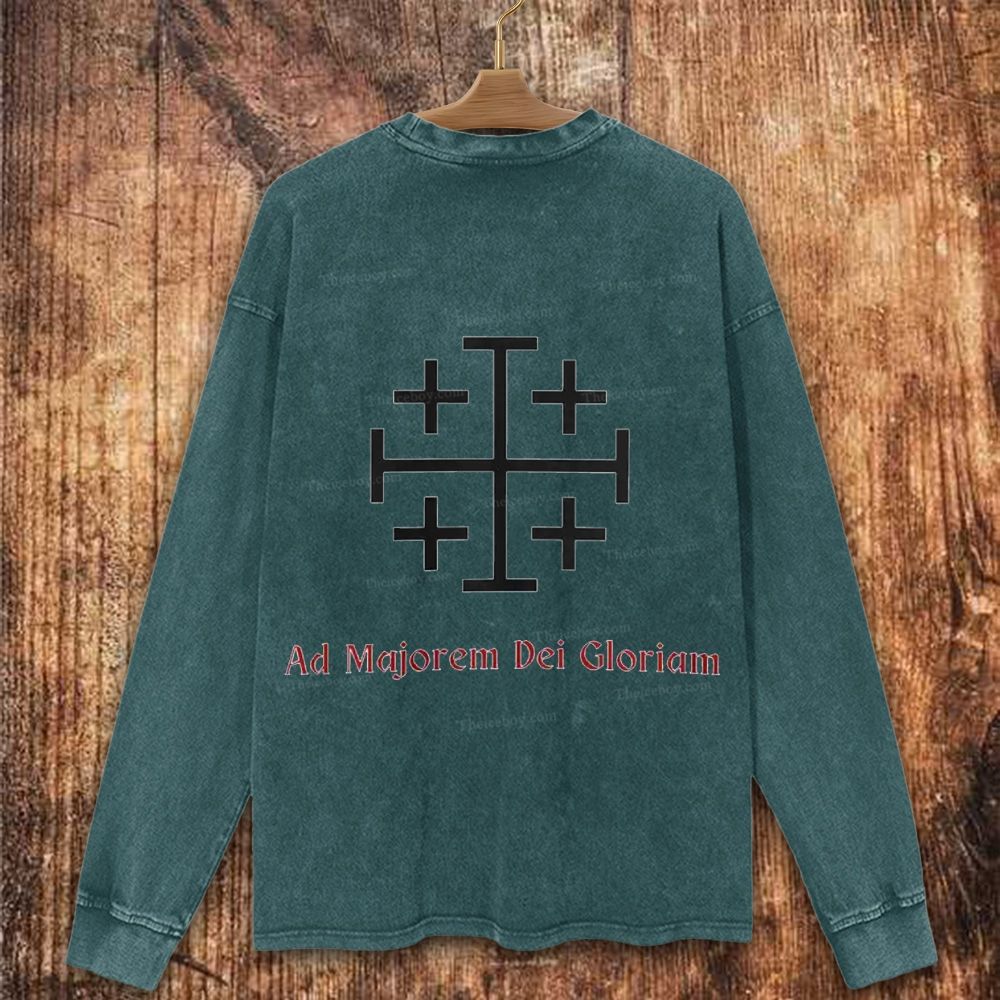 God Is With Us  Christian Washed Sweatshirt