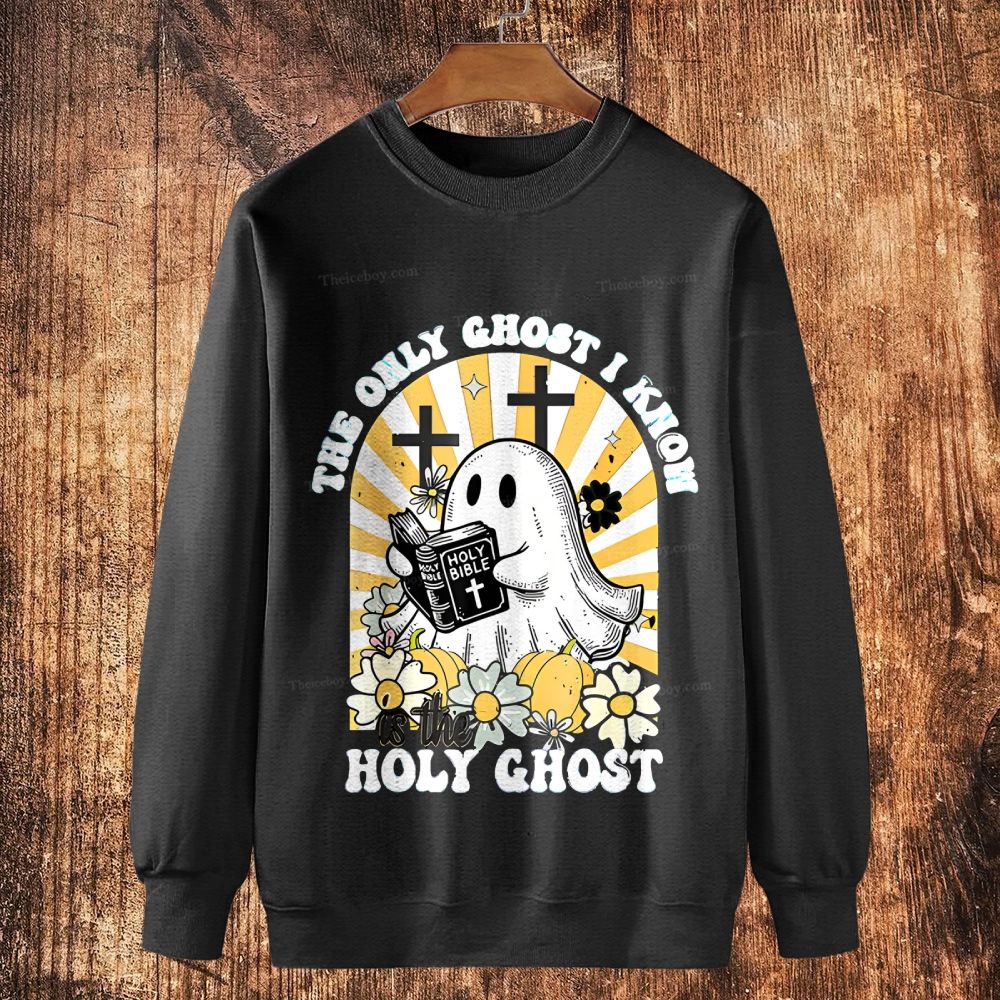 The Only Ghost I Know Holy Ghost Cotton Crewneck Sweatshirt