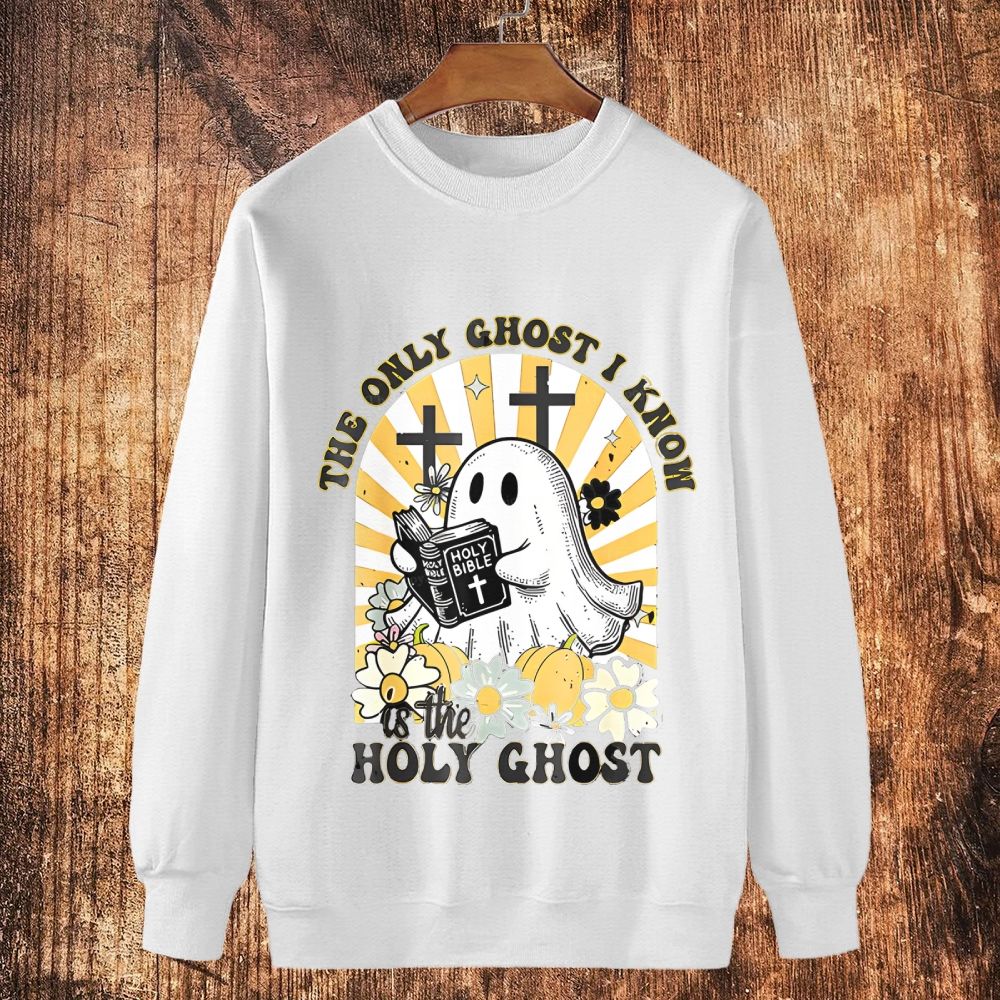 The Only Ghost I Know Holy Ghost Cotton Crewneck Sweatshirt