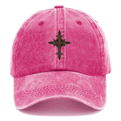 Gothic Christian Cross Unisex Vintage Casual Washed Cap