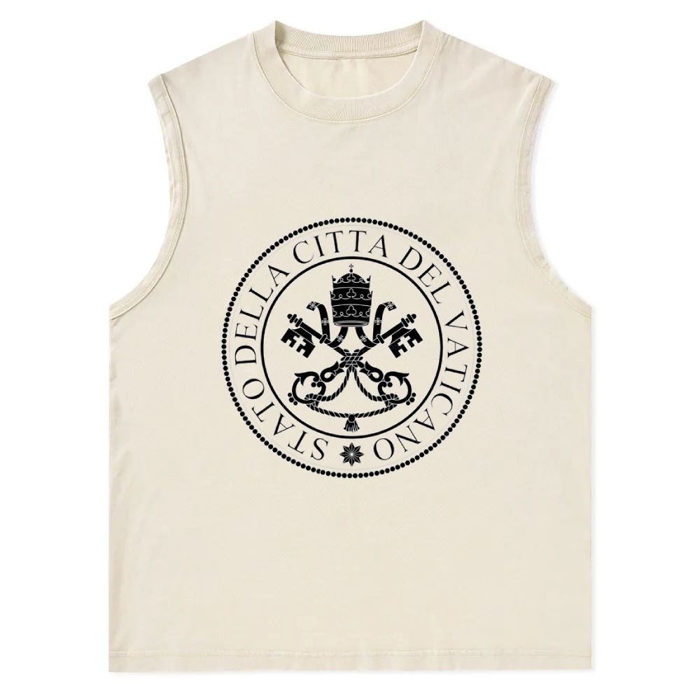 Stato Della Citta Del Vaticano Christian Snowflake Washed Vest